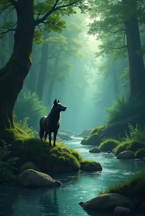 In the forest　river　animal　Mysterious