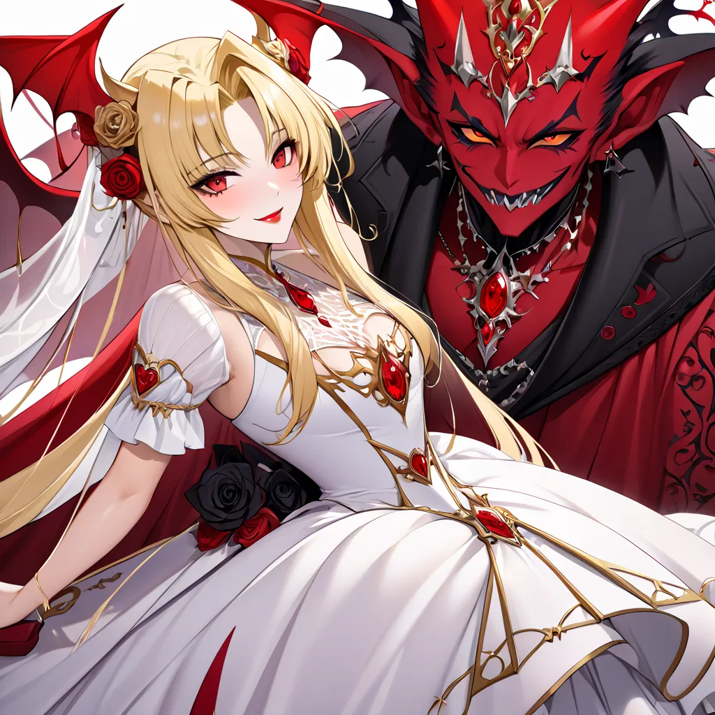 the woman who became a demon as a wife to the ugly demon king of the alien demon is the beautiful devil's blond fate testarossa,...