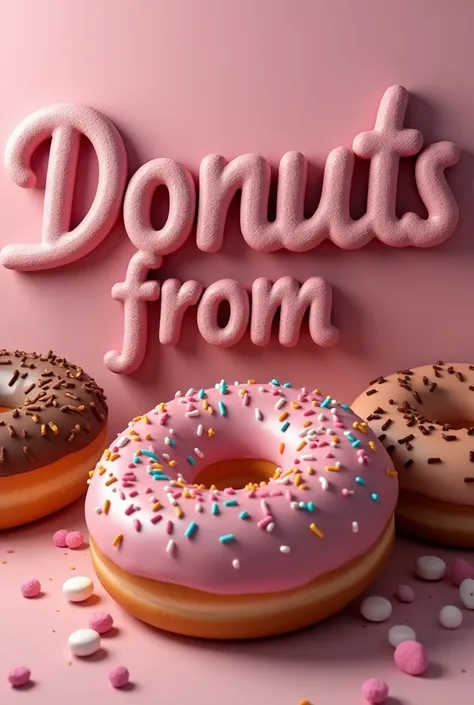 Create a store brand image with the name donuts from Naty just the name God above everything and everyone 