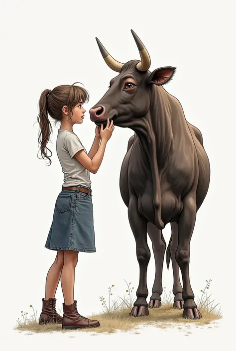 Draw a girl and a bull doing sex