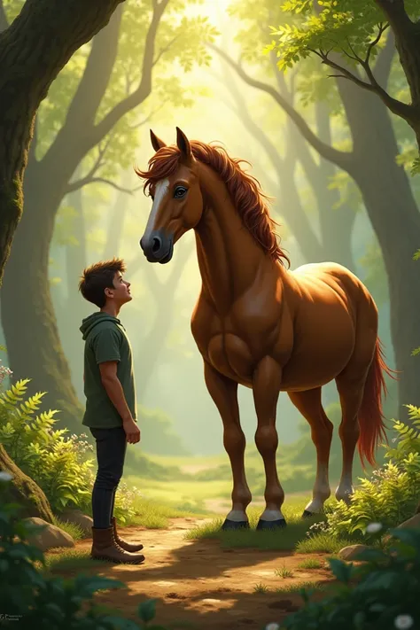 Young man who meets a centaur