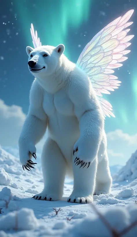 Hybrid fusion: a polar bear and a fairy 