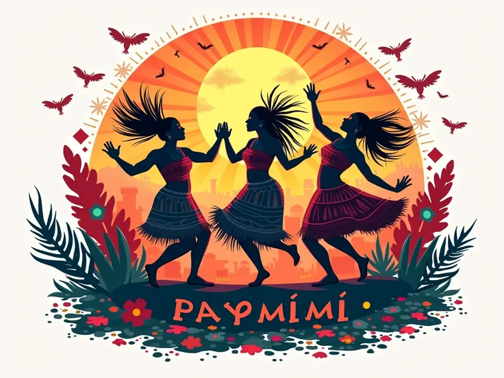 Create a logo for a party events page whose name of the page is Raymi Peru give it an event atmosphere