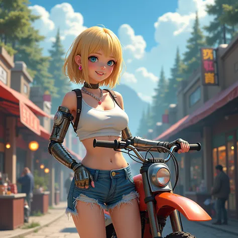 prompt:
"Basic Quality Settings:
masterpiece, high quality, very_high_resolution, large_filesize, full color.
Style & Theme:
japanese 3d anime style, steam punk, 
futuristic planet covered in a distant forest
bustling alien markets.
Main Character:
1 perso...