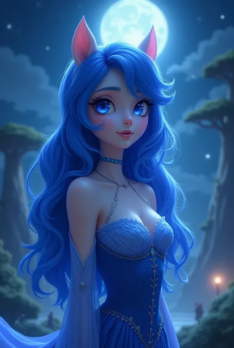 Ultra realistic , My little pony character, Luna, Luna as a human, not a anime