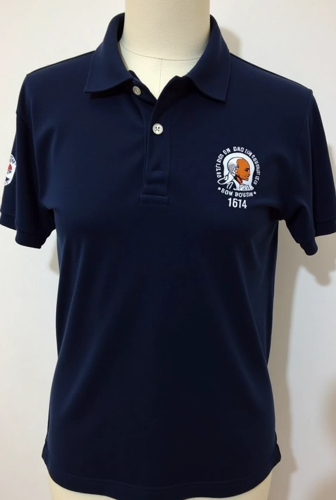  DARK NAVY POLO SHIRT COLOR . 1.  ON THE LEFT CHEST PLACE THE LOGO OF DON BOSCO (ATTACHED IMAGE )  AND AT THE BOTTOM THE FOLLOWING PHRASE : " SALESIAN DON BOSCO PIURA ". 2.  ON THE RIGHT CHEST PLACE THE FOLLOWING PHRASE : " PROMOTION 2014 ". 3.  ON THE UPP...