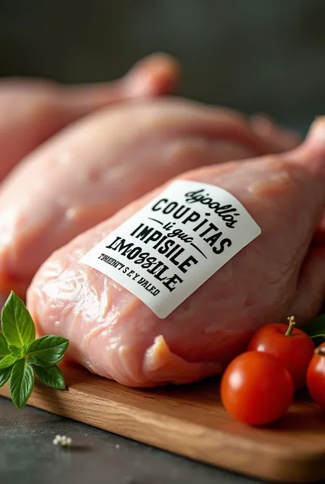 Label for fresh chickens with this message and the name Djpollos ,  If someone tells you that something is impossible, ignore them. They are talking about their limitations, not your own, in Spanish
