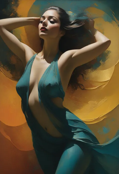 abstract nude woman oil painting, by sam spratt, alberto seveso and dan mccaw, behance favorite, behance. polished, by william b...