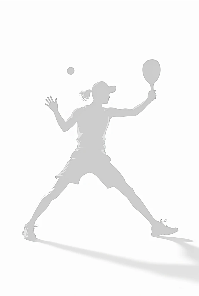 Black and white outline of a person playing paddle tennis 