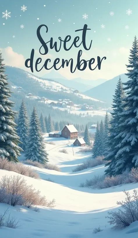 Sweet December text and beautiful wallpaper