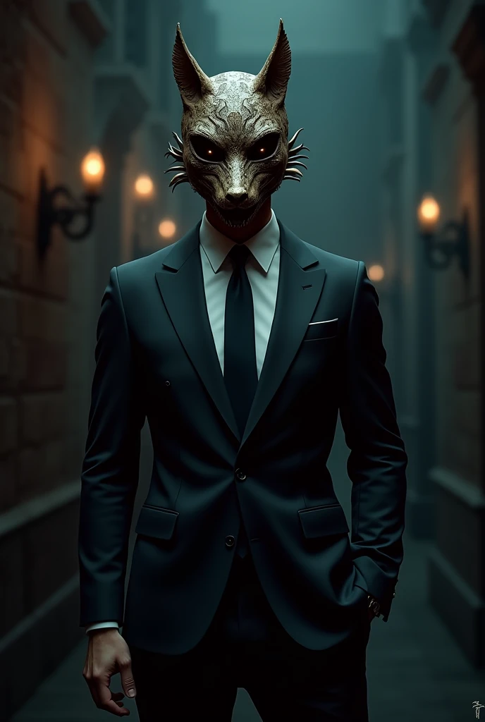 Man in suit like mask movie 
