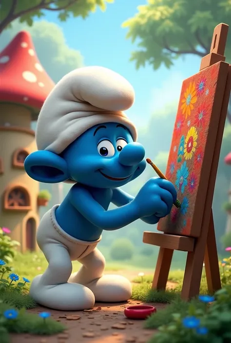 Create a painter Smurf