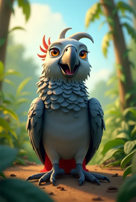 A beautiful gray parrot from Gabon animated armed 