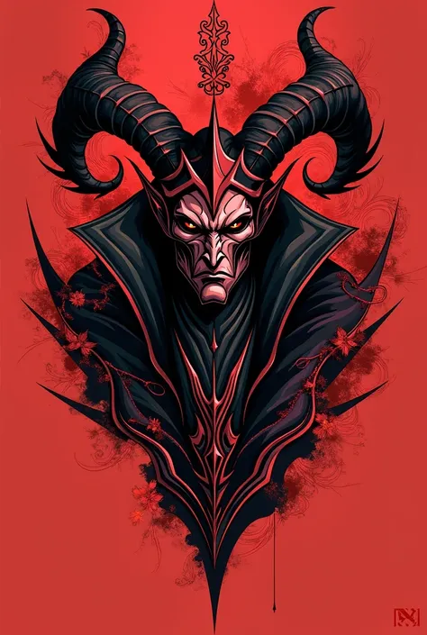 Tattoo design,dota2 hero,shadowfiend,red and black color