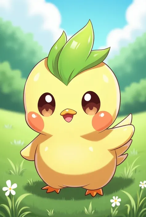 Grass type  chick baby pokemon anime drawing