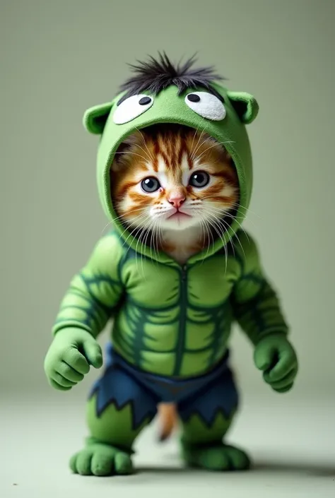 The kitten in the HULK costume SMILES