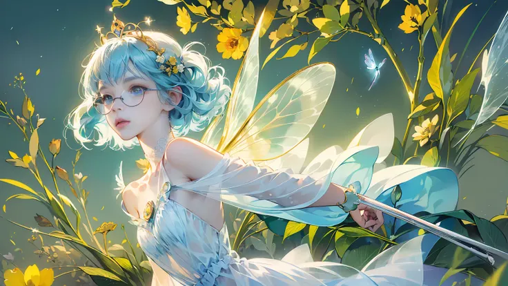 ( best quality,8K quality),( ultra high resolution,photo realistic:1.8),(super detailed,incredibly, detailed background),( RAW photos :1.2), (Super realistic:1.8),(master peace1.21), (((One fairy girl))),(((Detailed Eyes))),(((Glasses,Glasses,Glassesを掛ける))...