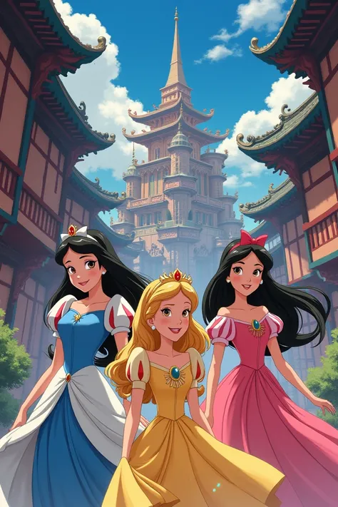 Images of Disney characters transformed into the world of Japanese anime 