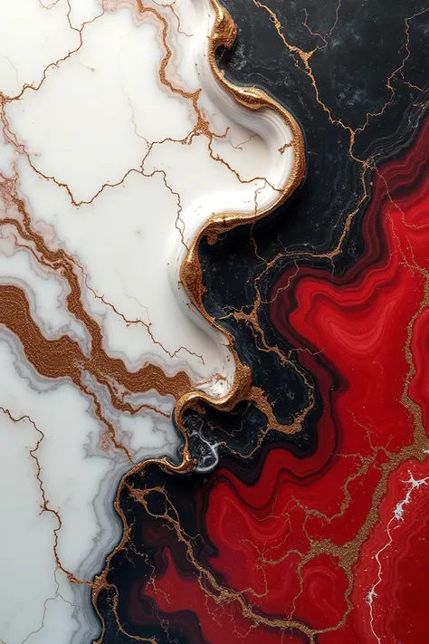 2d image of white, black and red marble