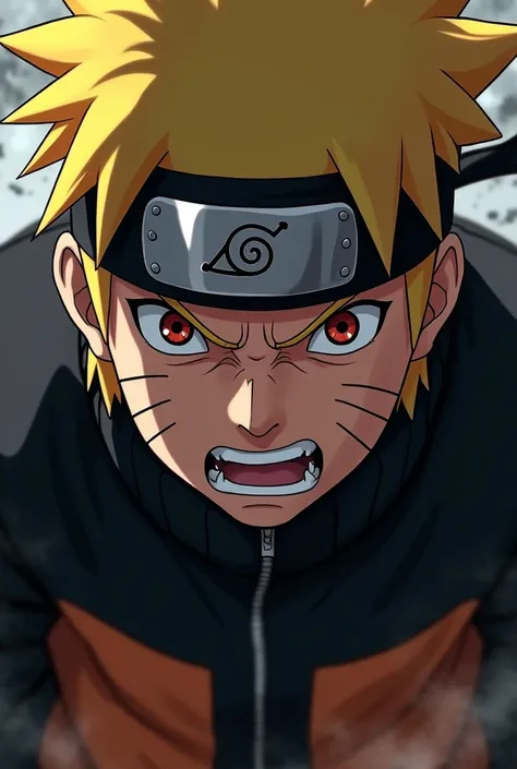 Naruto, however, is very angry and has a very penetrating and scary look., Turn around  