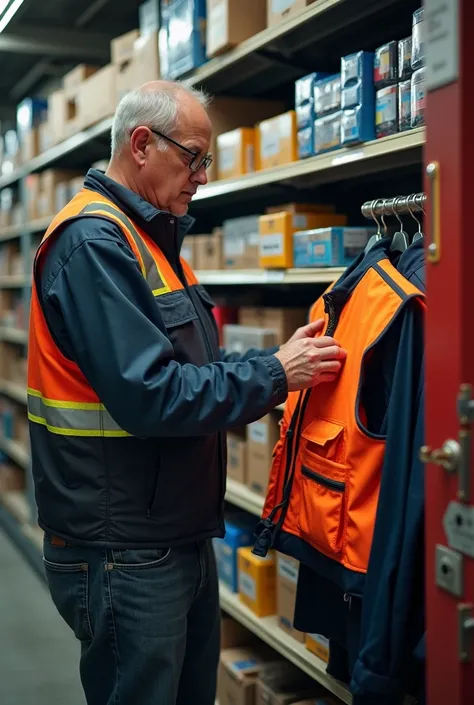 AN ENGINEER BUYING AN ENGINEERING VEST IN A STORE
