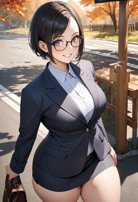 RAWphoto,photorealistic,8k16k,best quality,perfect anatomy,perfect detailed,ultra highres, extremely detailed eyes and face,gleaming skin,shiny skin,1girl,Japanese,black short hair,pixie cut, (wearing glasses:1.3),(parted bangs,forehead:1.2),round face,med...