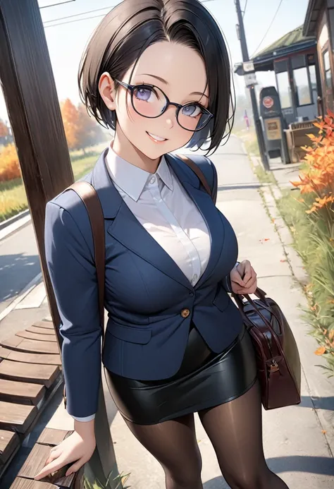 RAWphoto,photorealistic,8k16k,best quality,perfect anatomy,perfect detailed,ultra highres, extremely detailed eyes and face,gleaming skin,shiny skin,1girl,Japanese,black short hair,pixie cut, (wearing glasses:1.3),(parted bangs,forehead:1.2),round face,med...