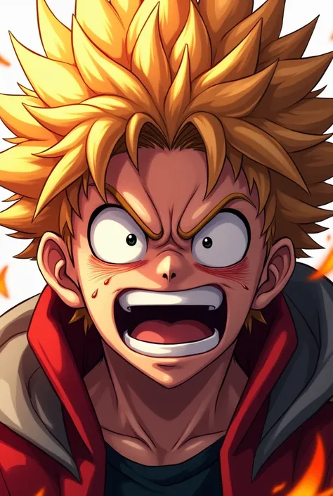 Bakugou Katsuki from bnha excited with a face of pleasure