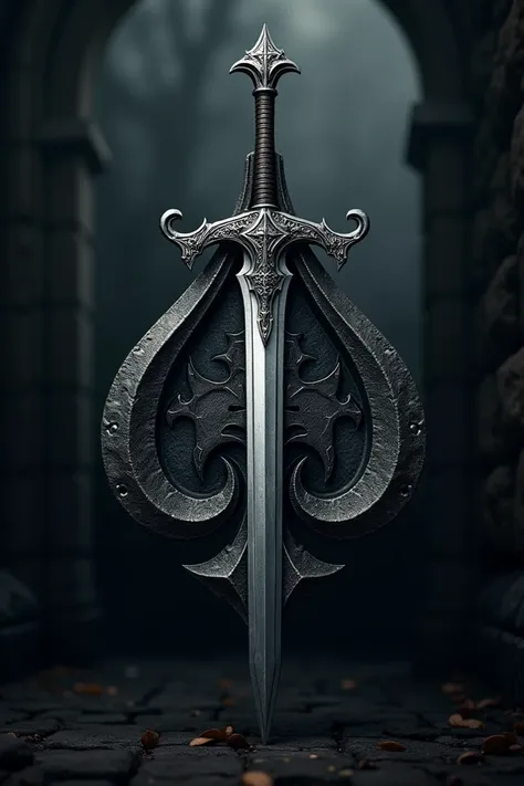 Medieval Gothic logo with sword ace