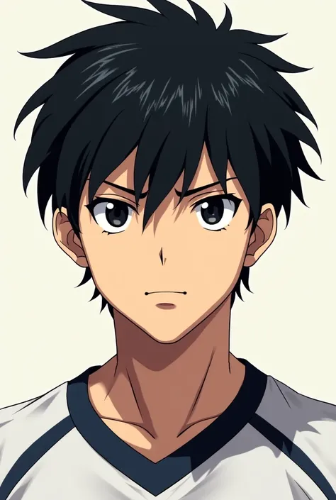  draw me Michael Kaiser from the anime Blue Lock, with black hair, head on, For a profile picture 