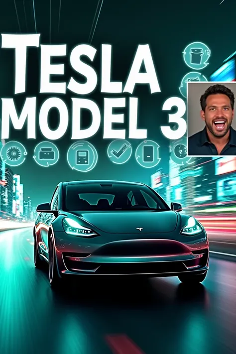 {"prompt": "An eye-catching YouTube thumbnail for a Tesla Model 3 review video. The background features a sleek, modern Tesla Model 3 driving through a futuristic, glowing cityscape with neon lights. Prominent text overlay reads Tesla Model 3 2024: Full Re...