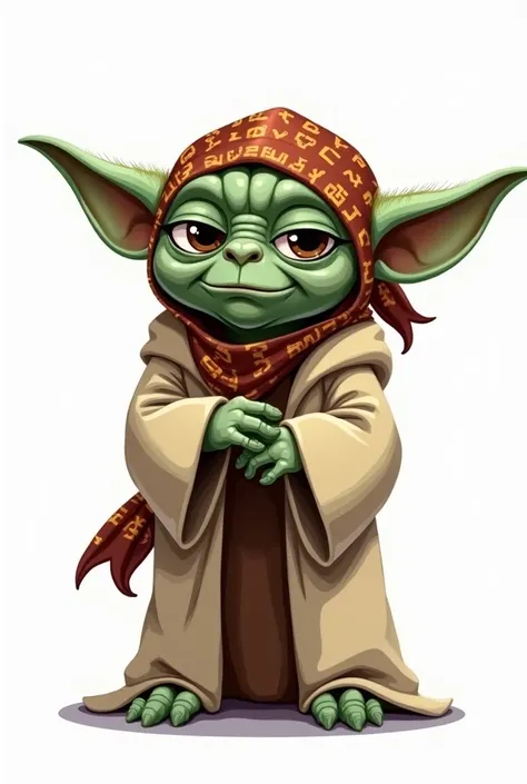 Yoda from star wars in a durag, cartoon, fictional, 2d , transparent background,  