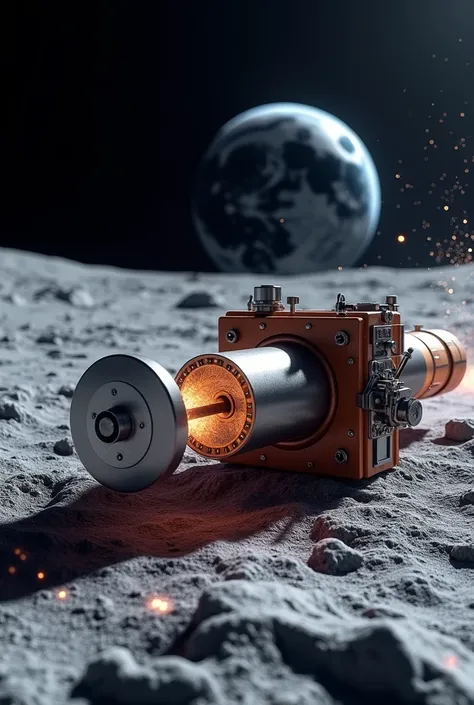 friction welding between two metal bars on the moon