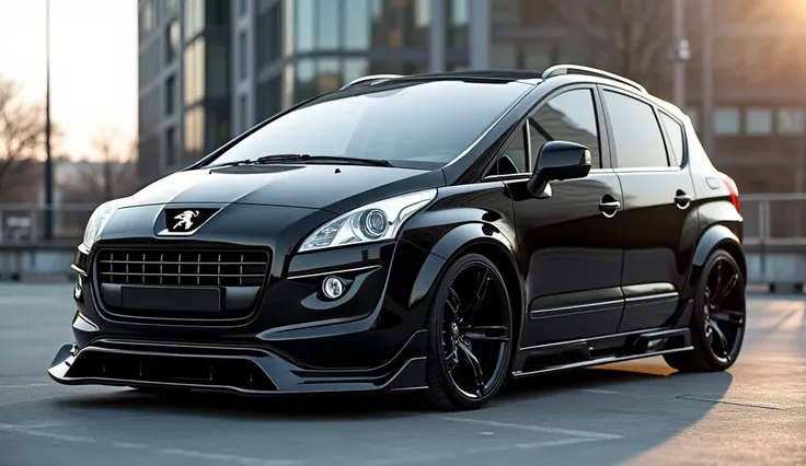 a black peugeot 3008 2012 with boddykit