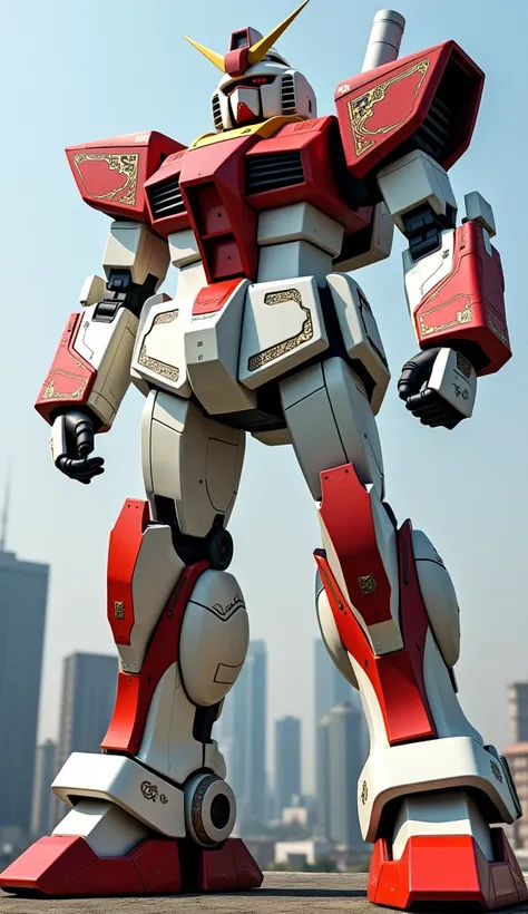 Indonesian giant robot: A giant robot with a white and red color scheme, with red armor on top and white armor on the lower half, reflecting Indonesia’s flag.