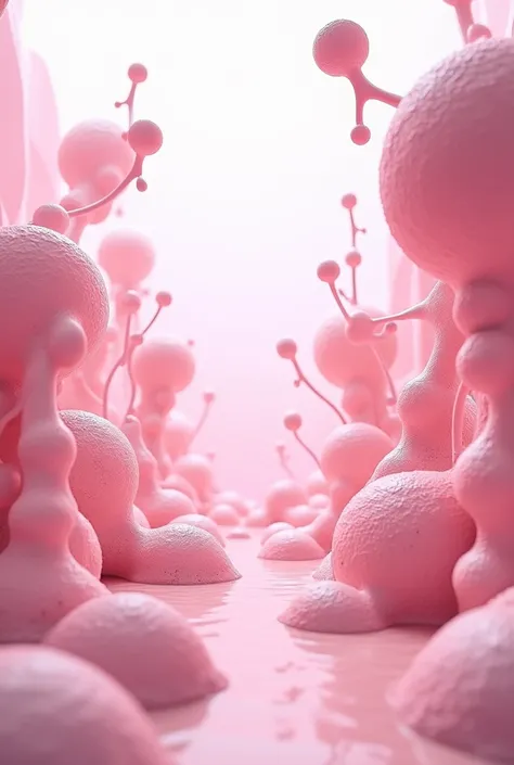  molecules , Surrealist landscape,shades of pink, 