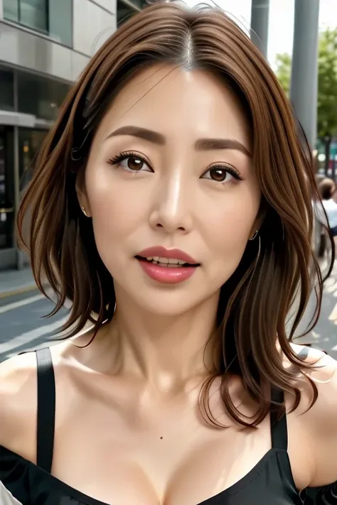 Beautiful Japanese actresses, 1 girl,Flying debris,,Award-winning photo,  Very detailed,  keep your eyes focused , Nose and mouth, face focus to be interrogated,  Extreme Closeup of Your Face 、 Age 35, black hair、Symmetrical face, Insulated、angle from belo...