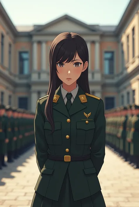 Girl in a military school 