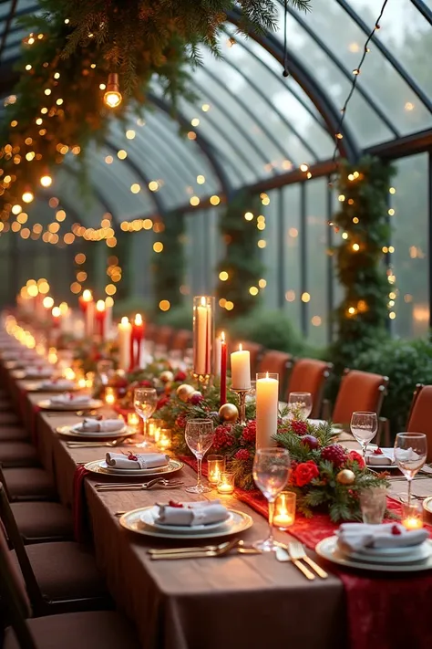 50pcs christmas banquet table designs in glass greenhouse