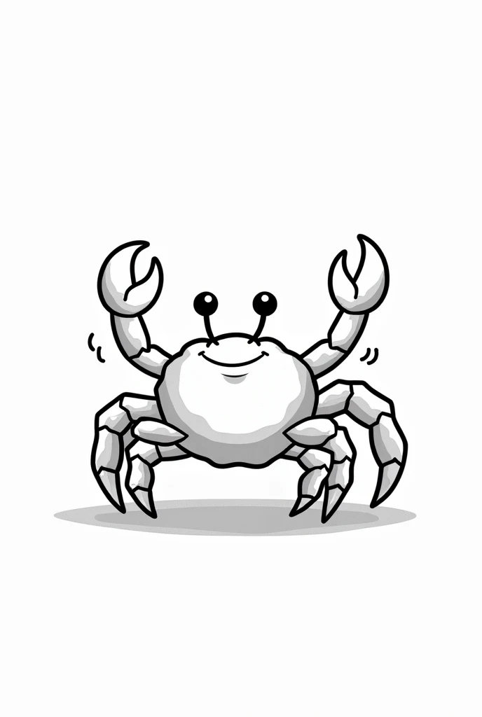 Simple coloring drawing of the crab exercise