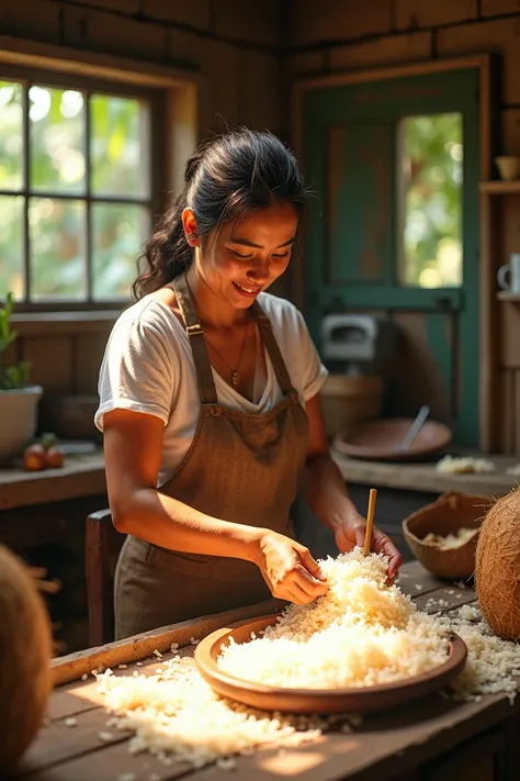 Say Maria to make coconut 