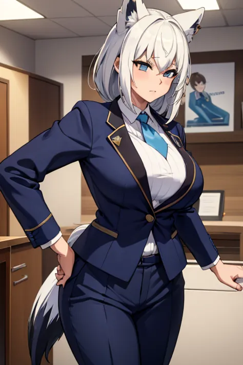 ((  best quality)), ((masterpiece)), ( super detailed),((business suit)),((pants)), ( mansuji),mother, mature woman,50 years old...