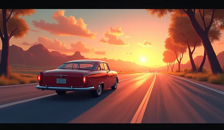  Animation Drive　car　 Gently Sparkling Scenery 