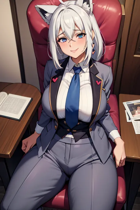 ((  best quality)), ((masterpiece)), ( super detailed),((business suit)),((pants)), ( mansuji),mother, mature woman,50 years old...