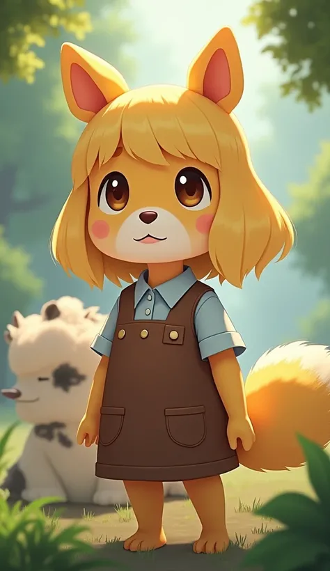 Animal crossing realiste (isabelle (Protéger les animaux):1.1), ( masterpiece,  better quality:1.15),  version humaine