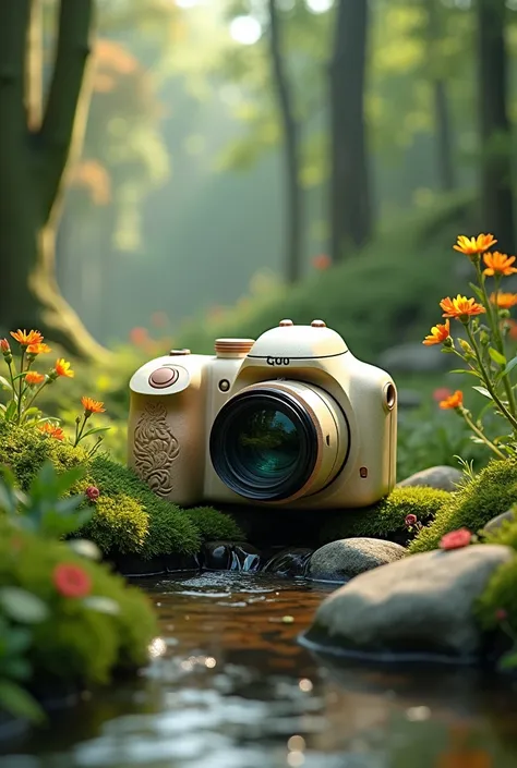 2D non-existent dlsr camera with nature inspired design 