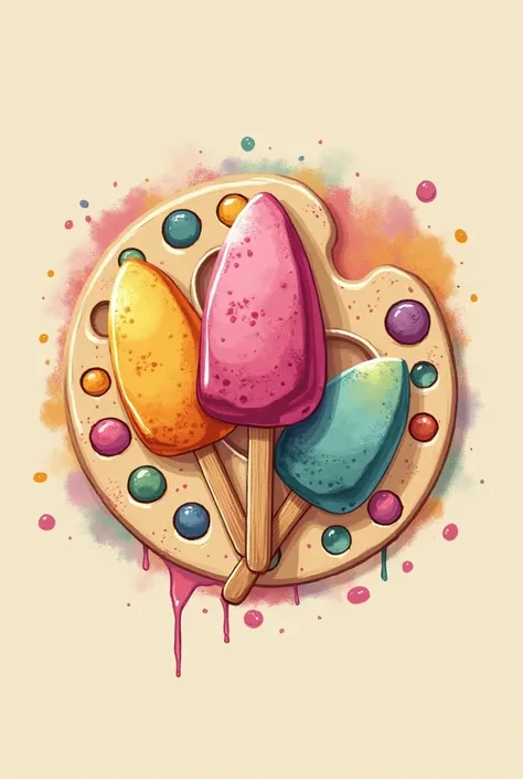 Logo for an ice cream shop called DCatherin, You have to wear 
artisanal ice cream and popsicles.

That the logo has three handmade palettes

Dont change the names

