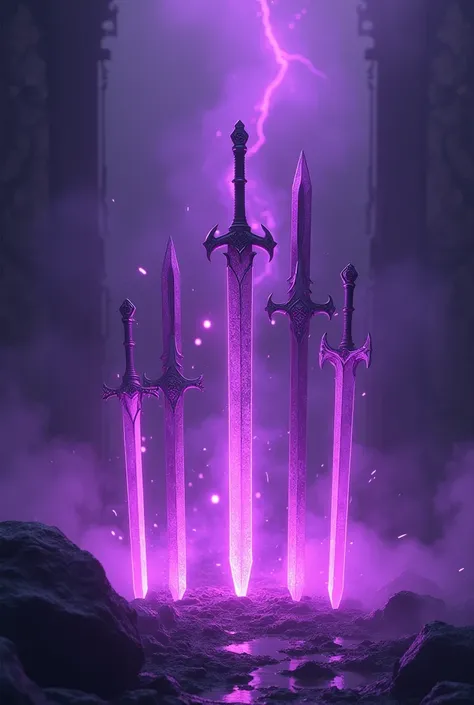 Swords and blades purple aura
