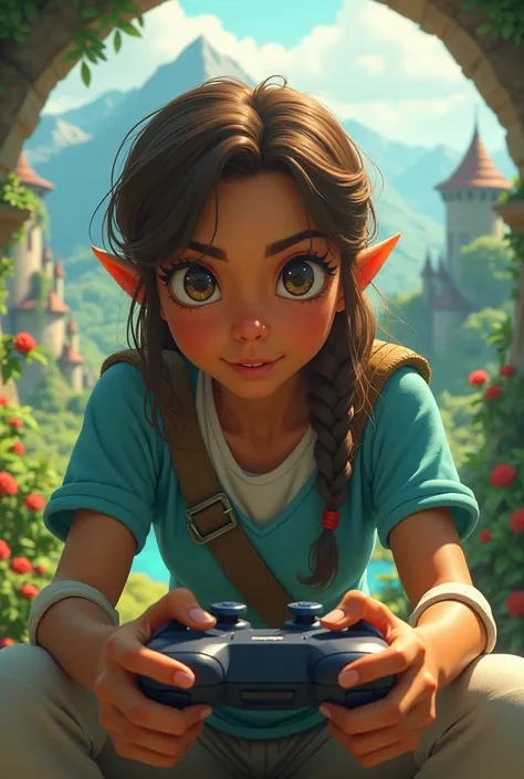 
brown skinned gamer girl who likes the legend of Zelda