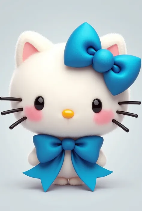 Hello Kitty face with blue ribbon on her head HD